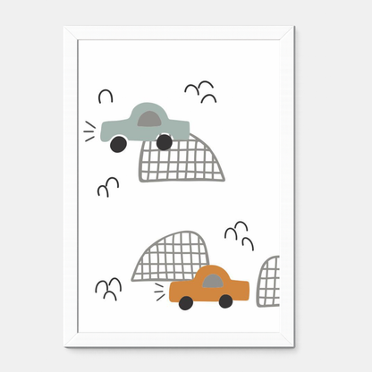 Quadro Infantil Carros Montanhas