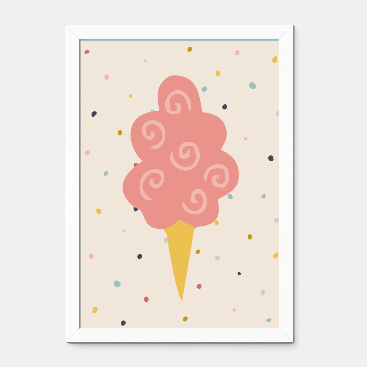 Quadro Infantil Sorvete rosa