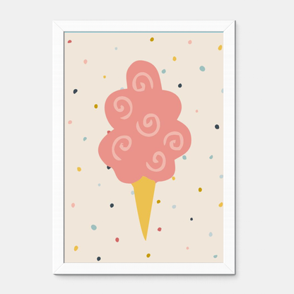 Quadro Infantil Sorvete rosa