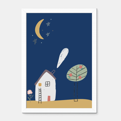 Quadro Infantil Casinha a noite
