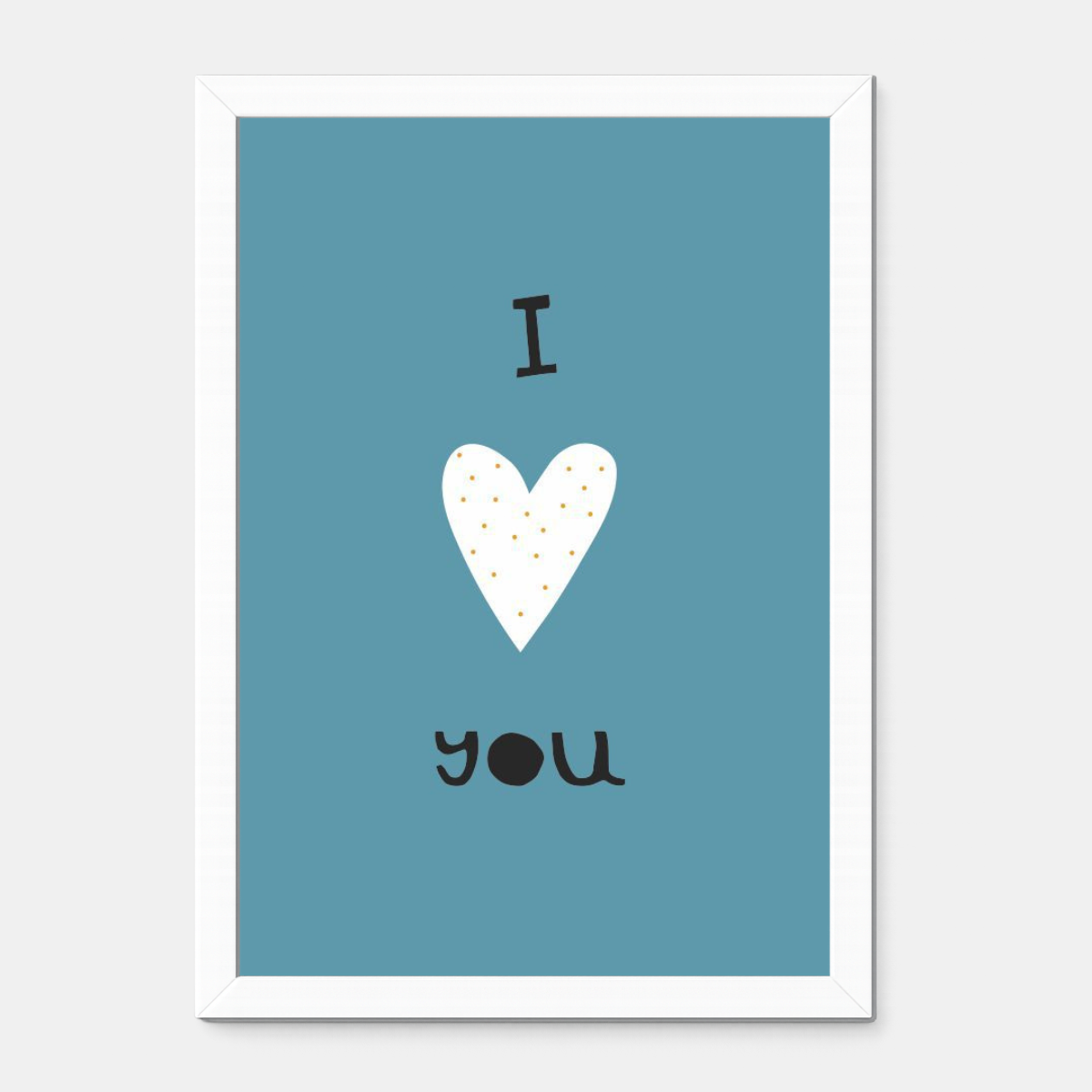 Quadro Infantil I Love You azul