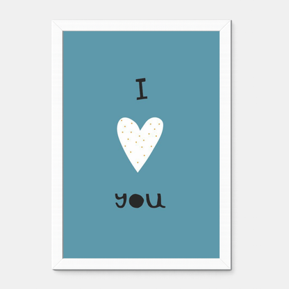 Quadro Infantil I Love You azul