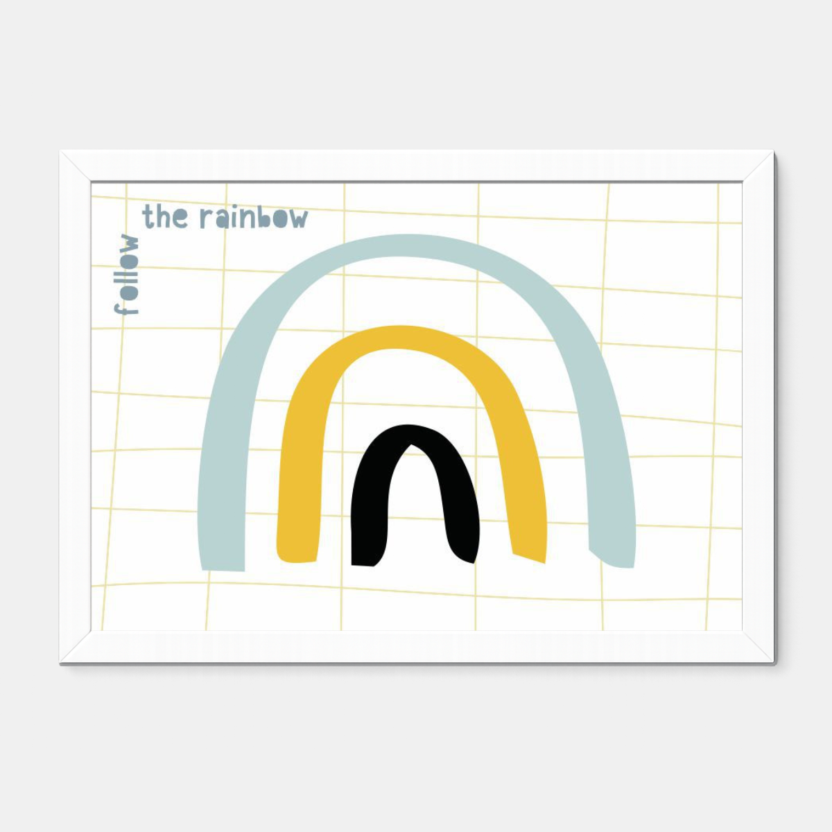 Quadro Infantil follow the rainbow azul