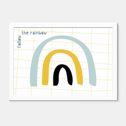 Quadro Infantil follow the rainbow azul