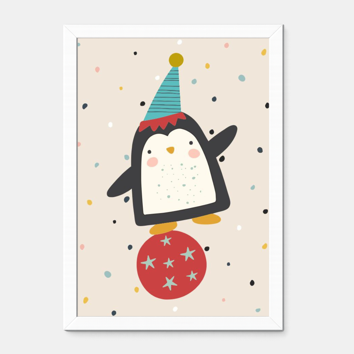 Quadro Infantil Pinguim equilibrista