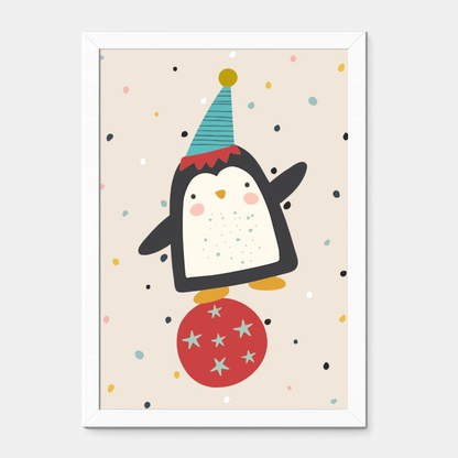 Quadro Infantil Pinguim equilibrista