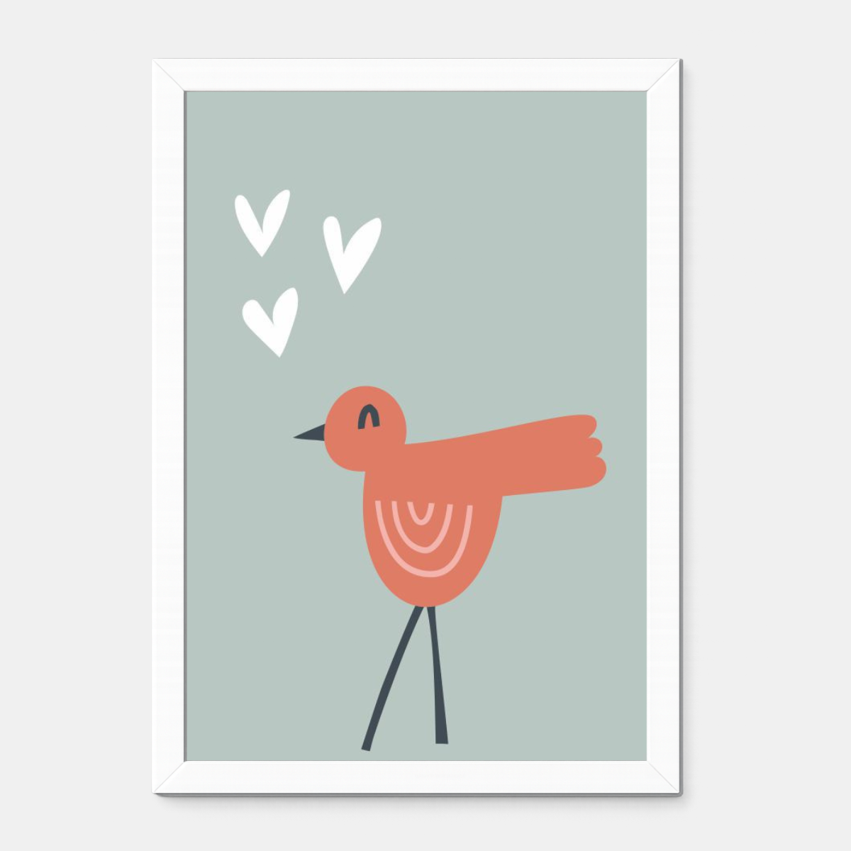 Quadro Infantil Passarinho rosa