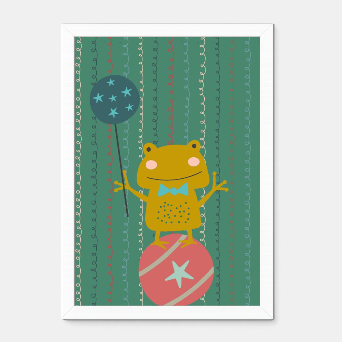 Quadro Infantil Sapo malabarista