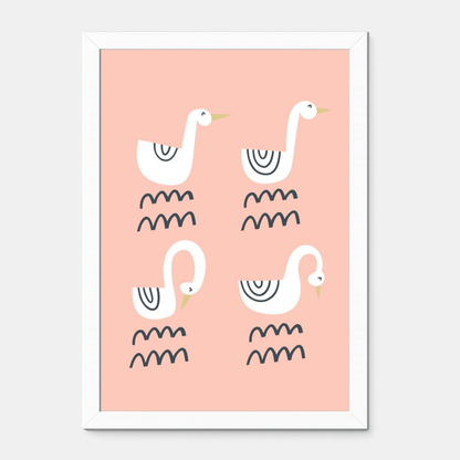 Quadro Infantil Cisnes