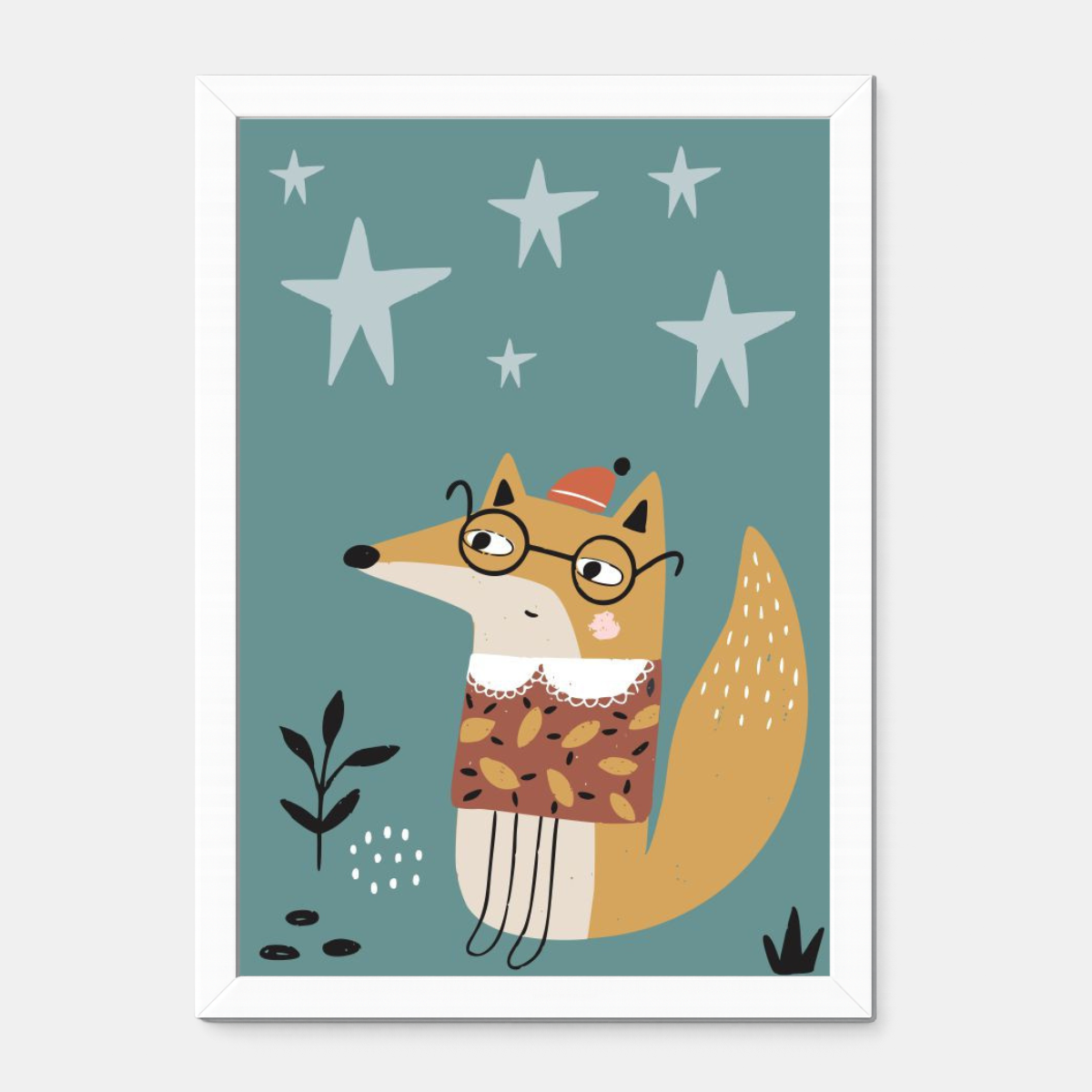 Quadro Infantil Raposinha de óculos