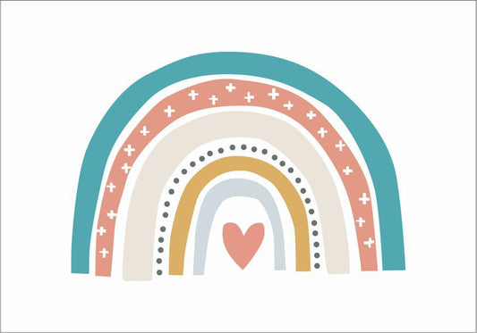 Quadro Infantil Arco Íris coração