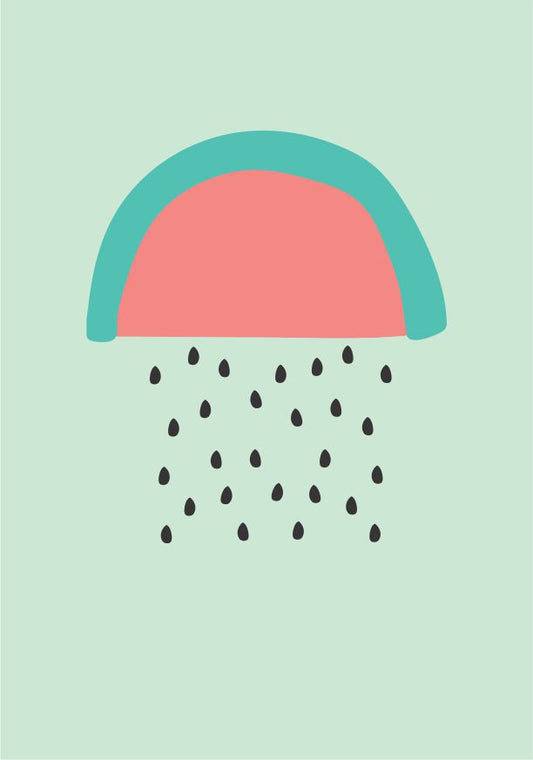 Quadro Infantil Chuva de Melancia azul