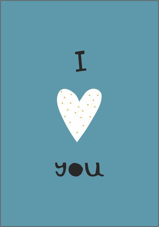 Quadro Infantil I Love You azul