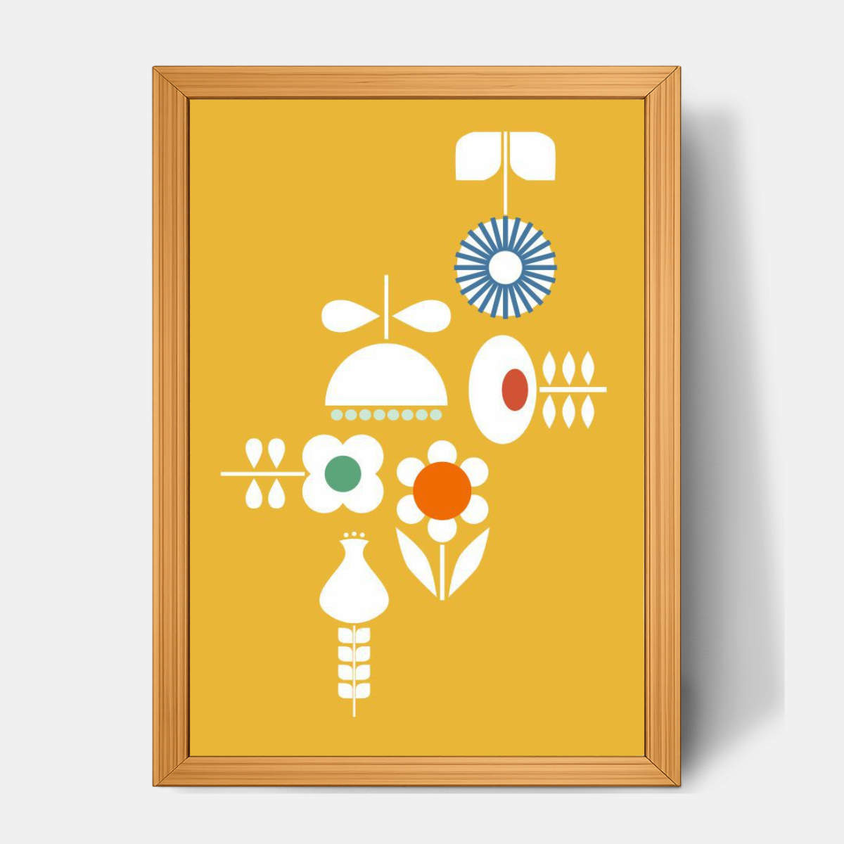 Quadro Infantil Flores amarelo