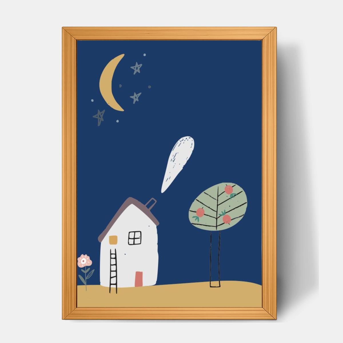 Quadro Infantil Casinha a noite