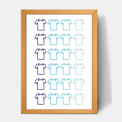 Quadro Infantil Camisetas Degradê