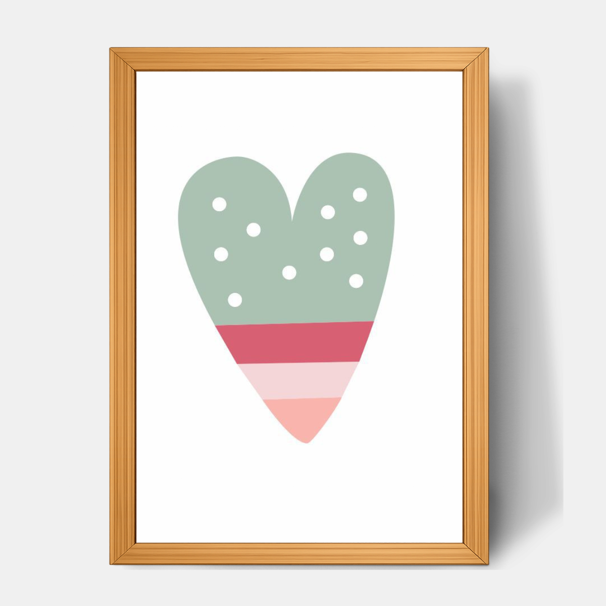 Quadro Infantil Coração de bolinhas