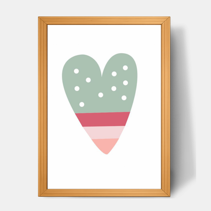 Quadro Infantil Coração de bolinhas