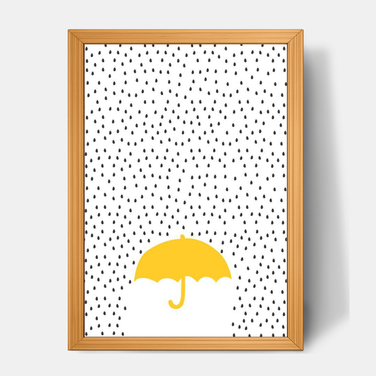 Quadro Infantil Guarda Chuva Amarelo