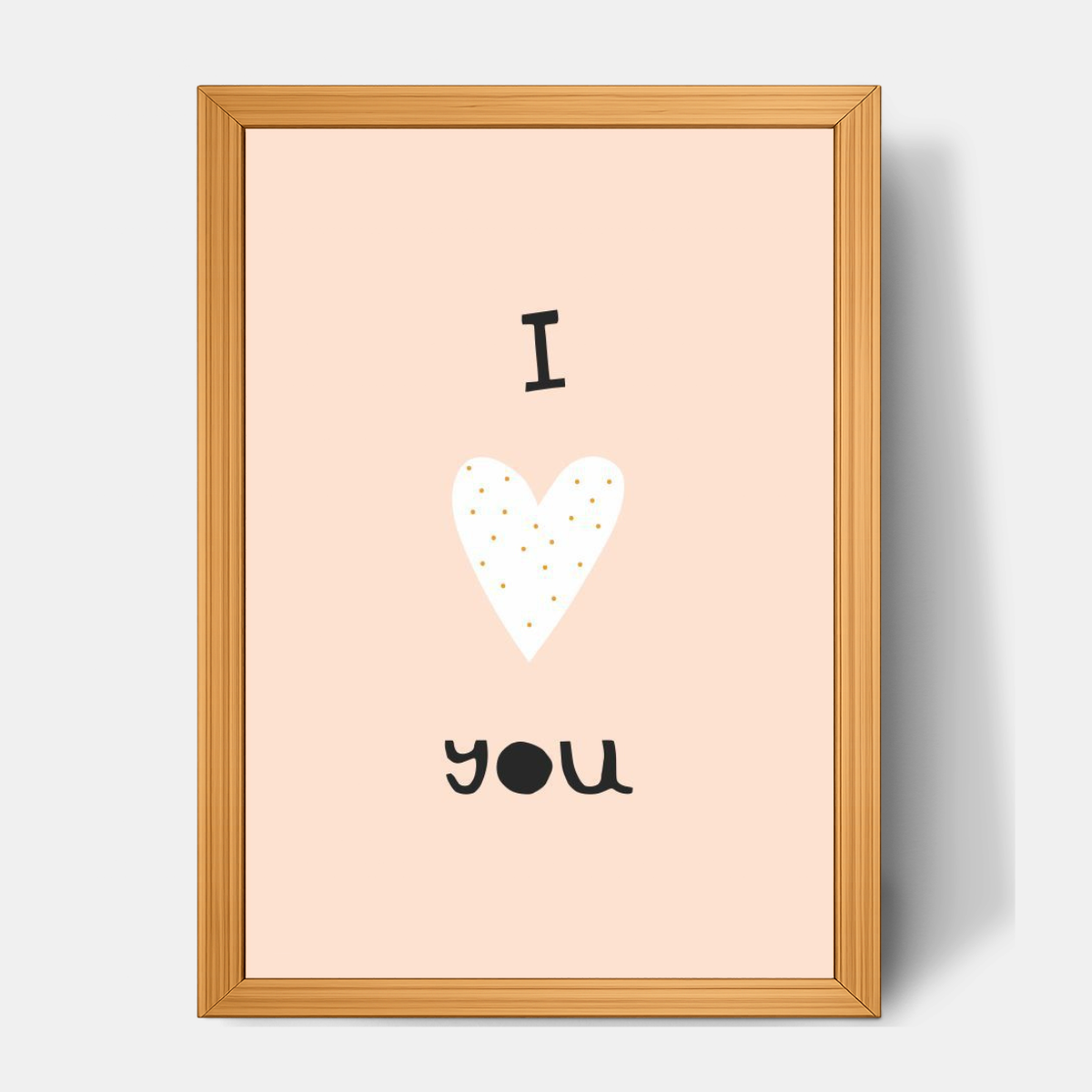 Quadro Infantil I Love You rosa
