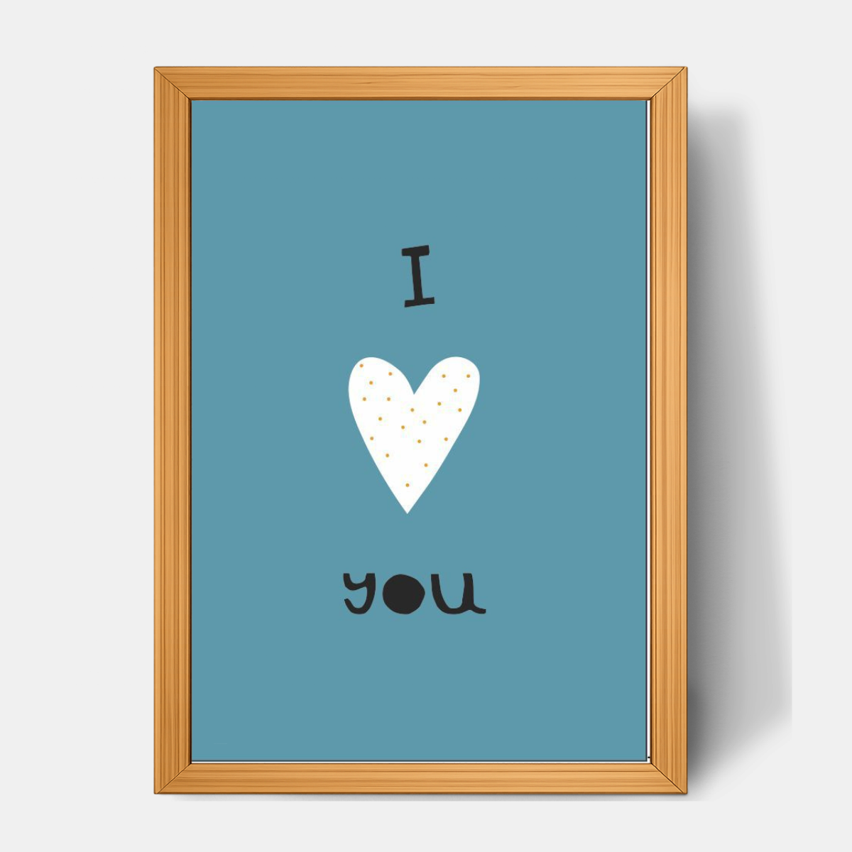 Quadro Infantil I Love You azul