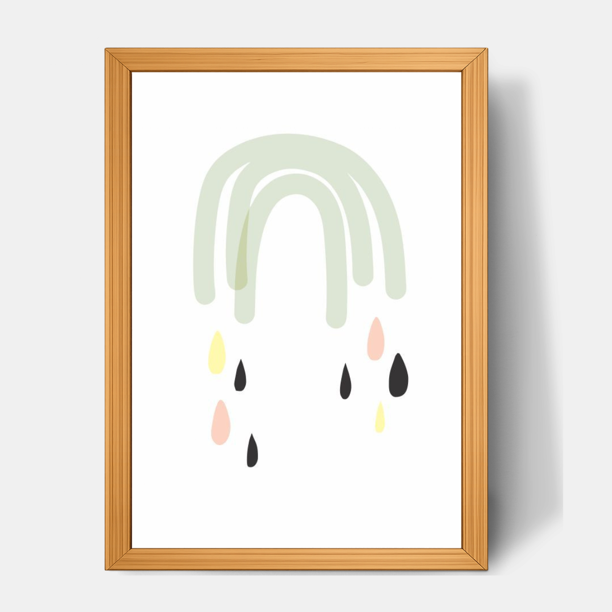 Quadro Infantil Arco Íris Cinza