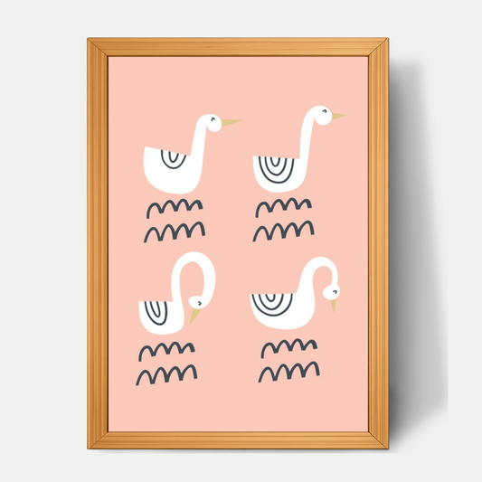 Quadro Infantil Cisnes
