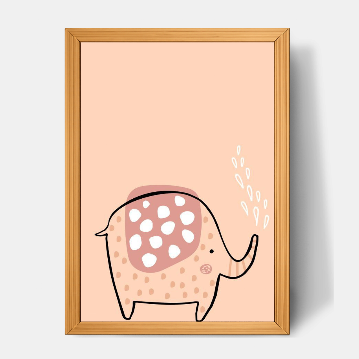 Quadro Infantil Elefante Chafariz rosa