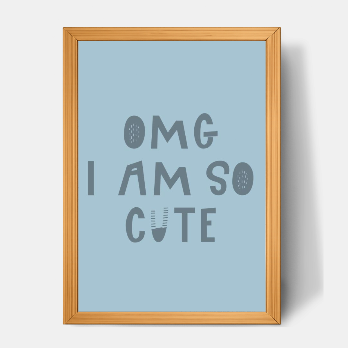 Quadro Infantil OMG I'm so Cute azul