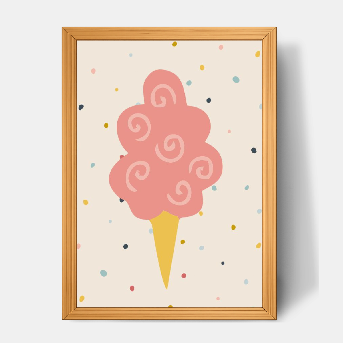 Quadro Infantil Sorvete rosa
