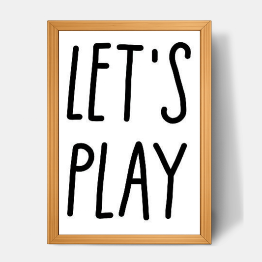 Quadro Infantil Lets Play preto