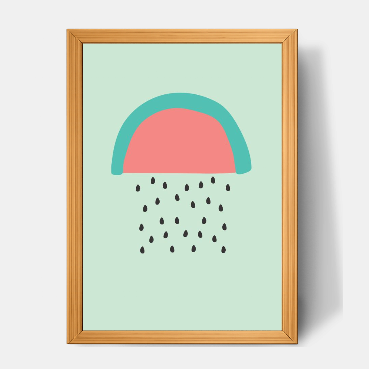 Quadro Infantil Chuva de Melancia azul