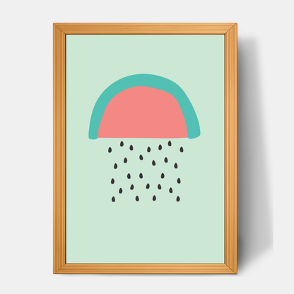 Quadro Infantil Chuva de Melancia azul