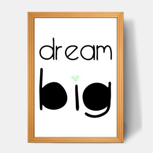 Quadro Infantil Dream Big preto