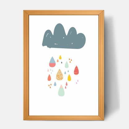 Quadro Infantil chuva colorida