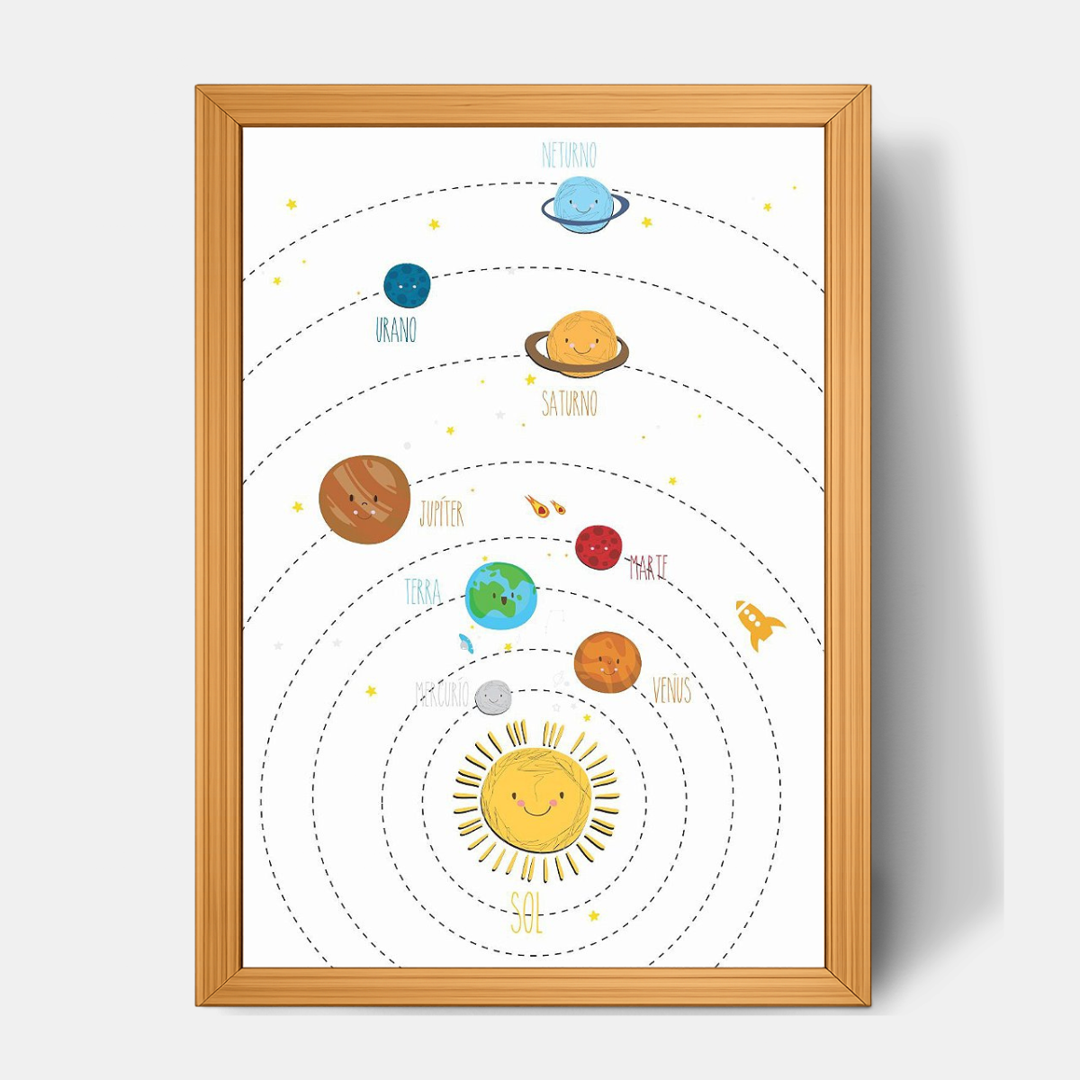 Quadro Infantil Sistema Solar