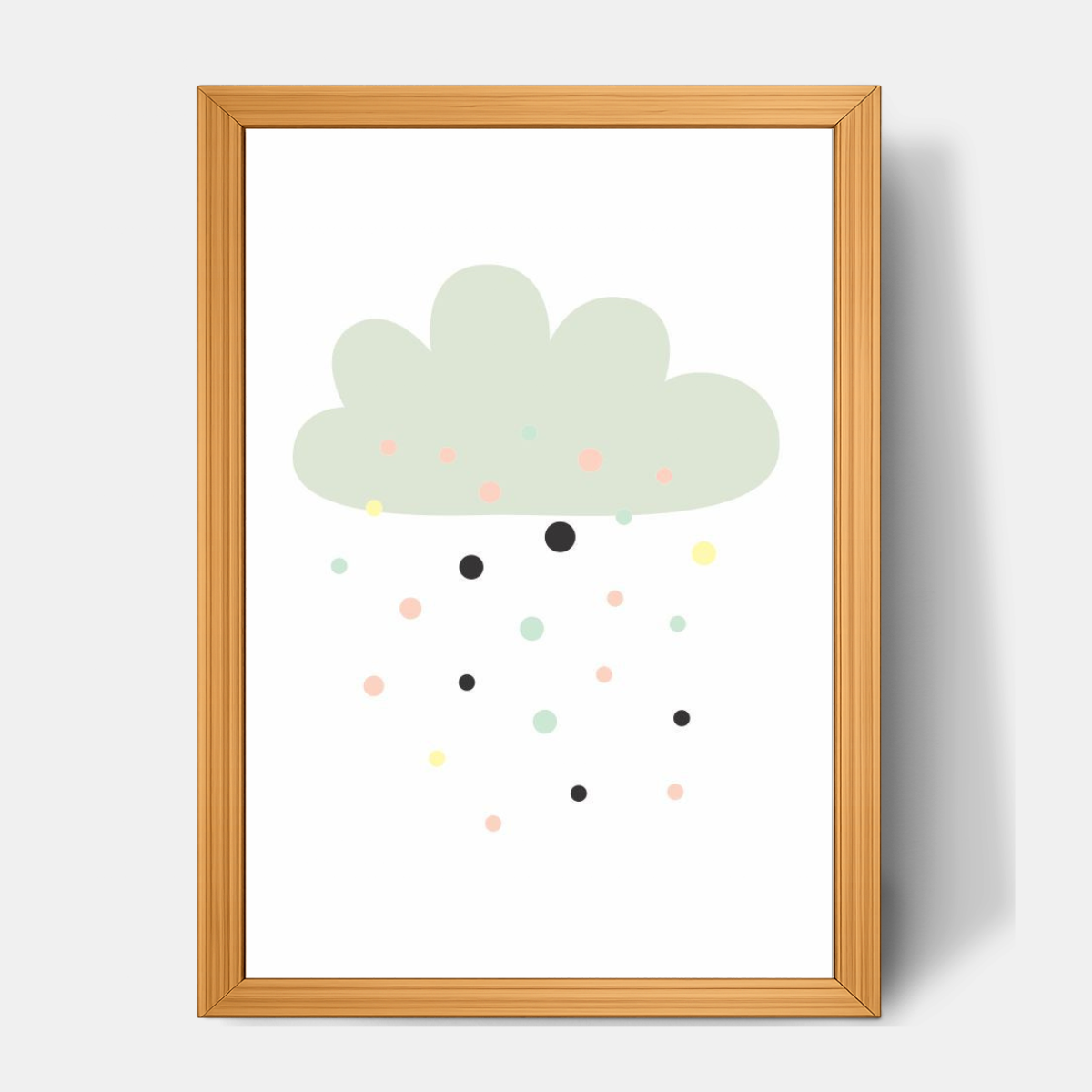 Quadro Infantil Chuva de Bolinhas