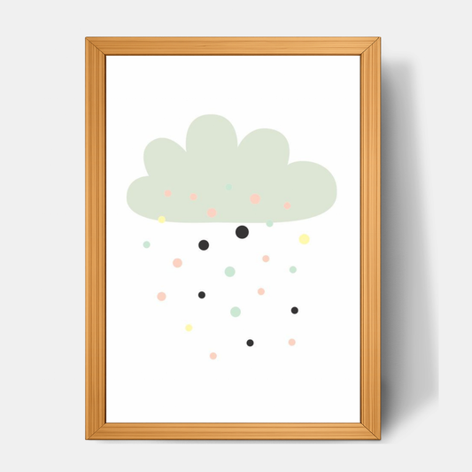 Quadro Infantil Chuva de Bolinhas