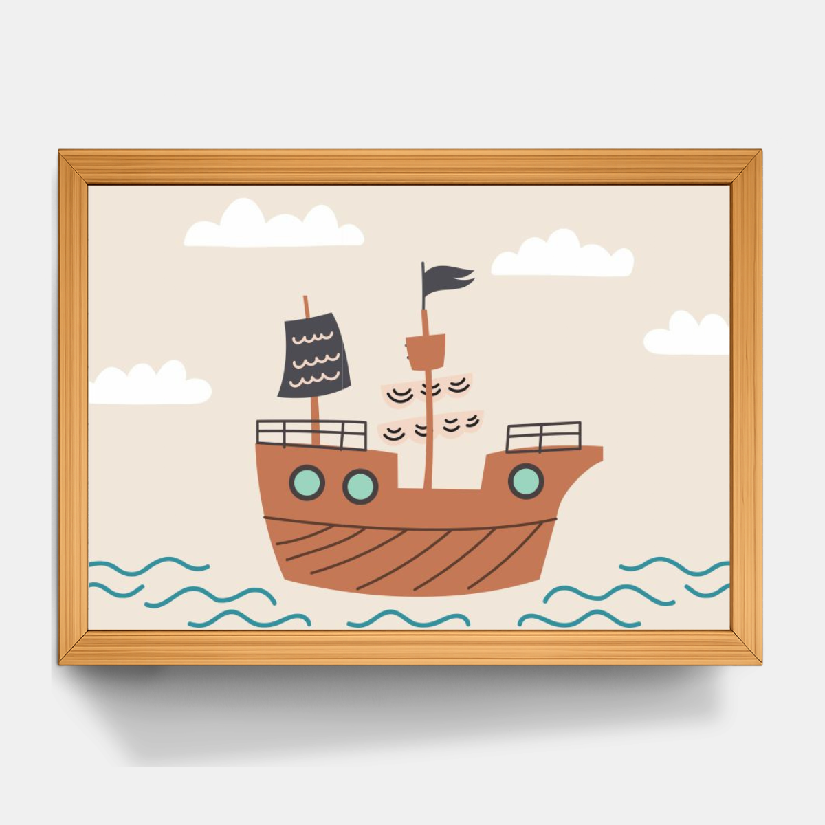 Quadro Infantil Navio pirata