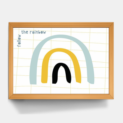 Quadro Infantil follow the rainbow azul