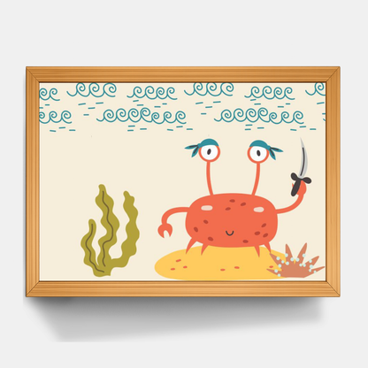 Quadro Infantil Caranguejo pirata