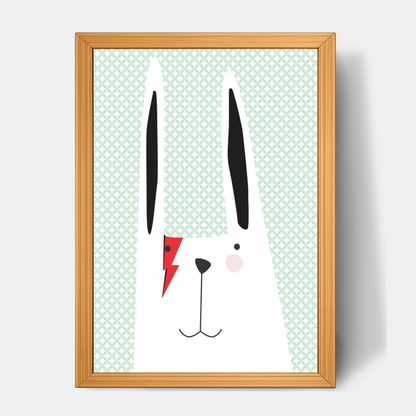 Quadro Infantil Coelho David Bowie