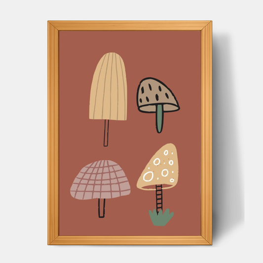 Quadro Infantil Cogumelos
