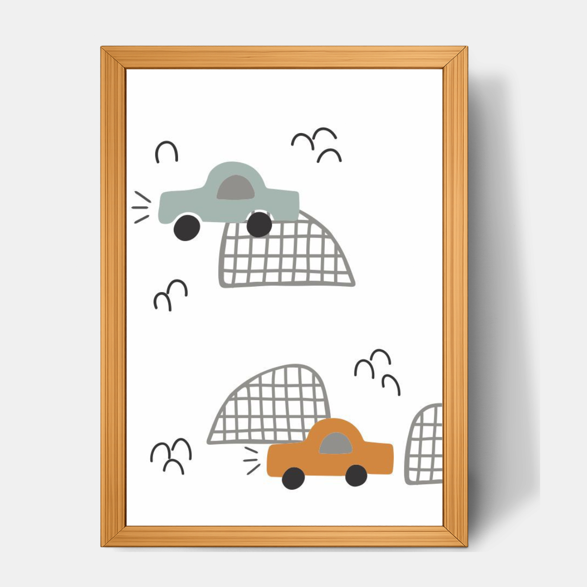 Quadro Infantil Carros Montanhas