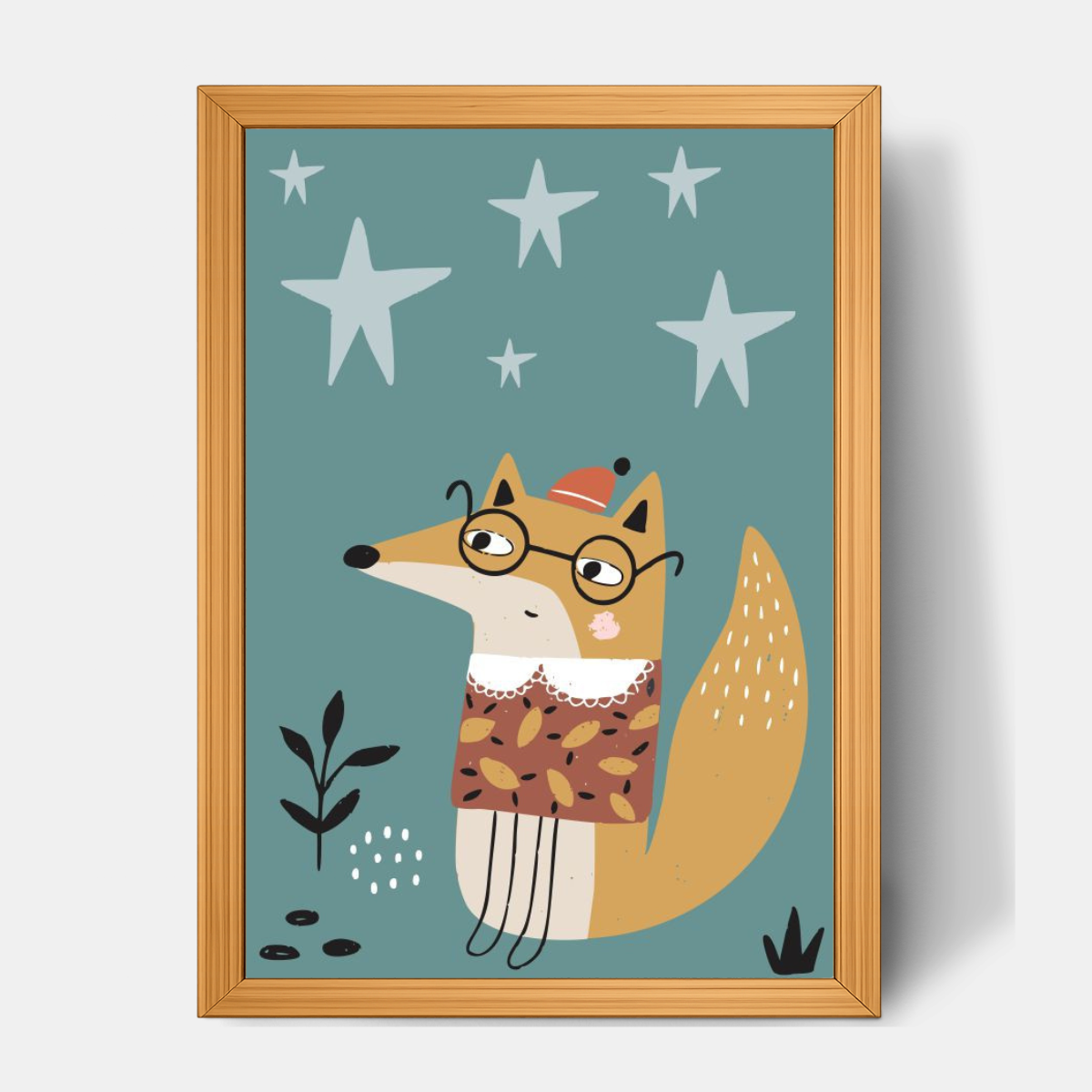 Quadro Infantil Raposinha de óculos