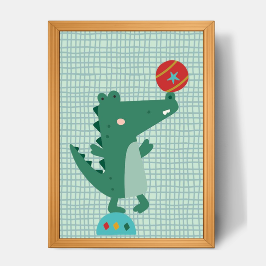 Quadro Infantil Jacaré malabarista