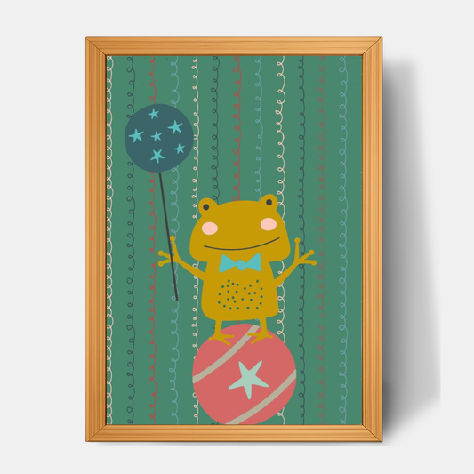 Quadro Infantil Sapo malabarista