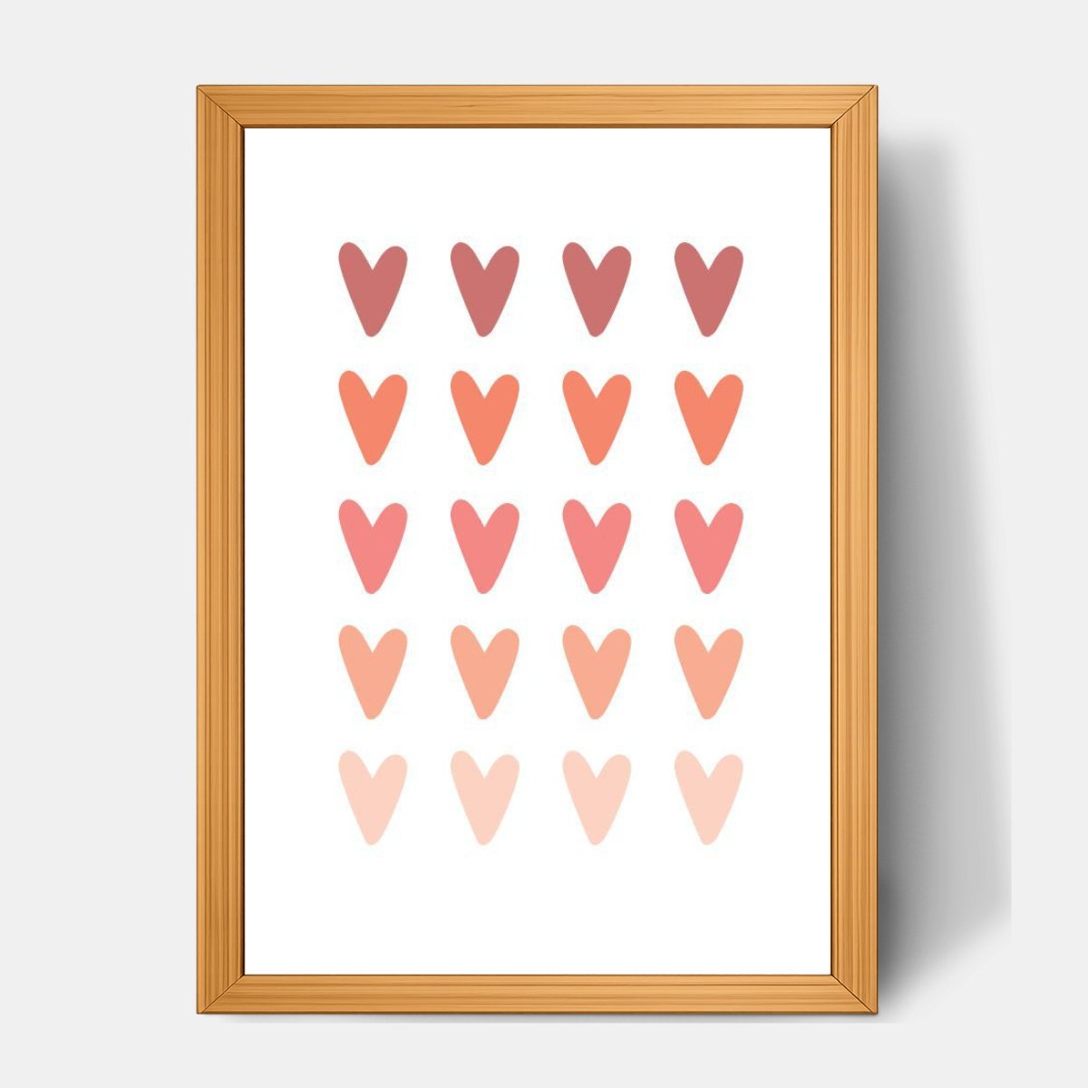 Quadro Infantil Corações degrade rosa