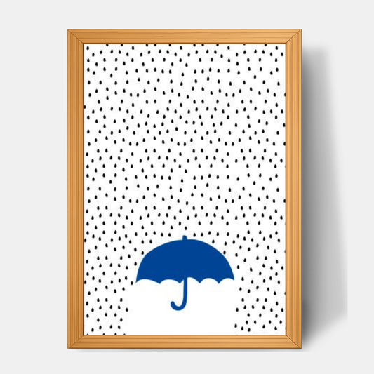 Quadro Infantil Guarda Chuva Azul
