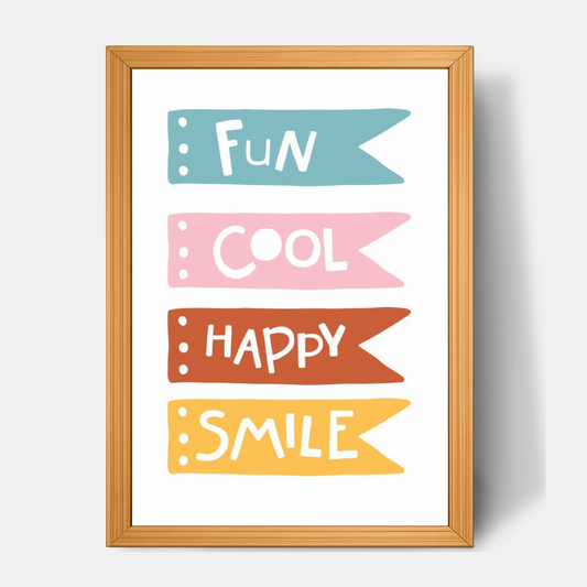 Quadro Infantil Fun Cool Happy Smile